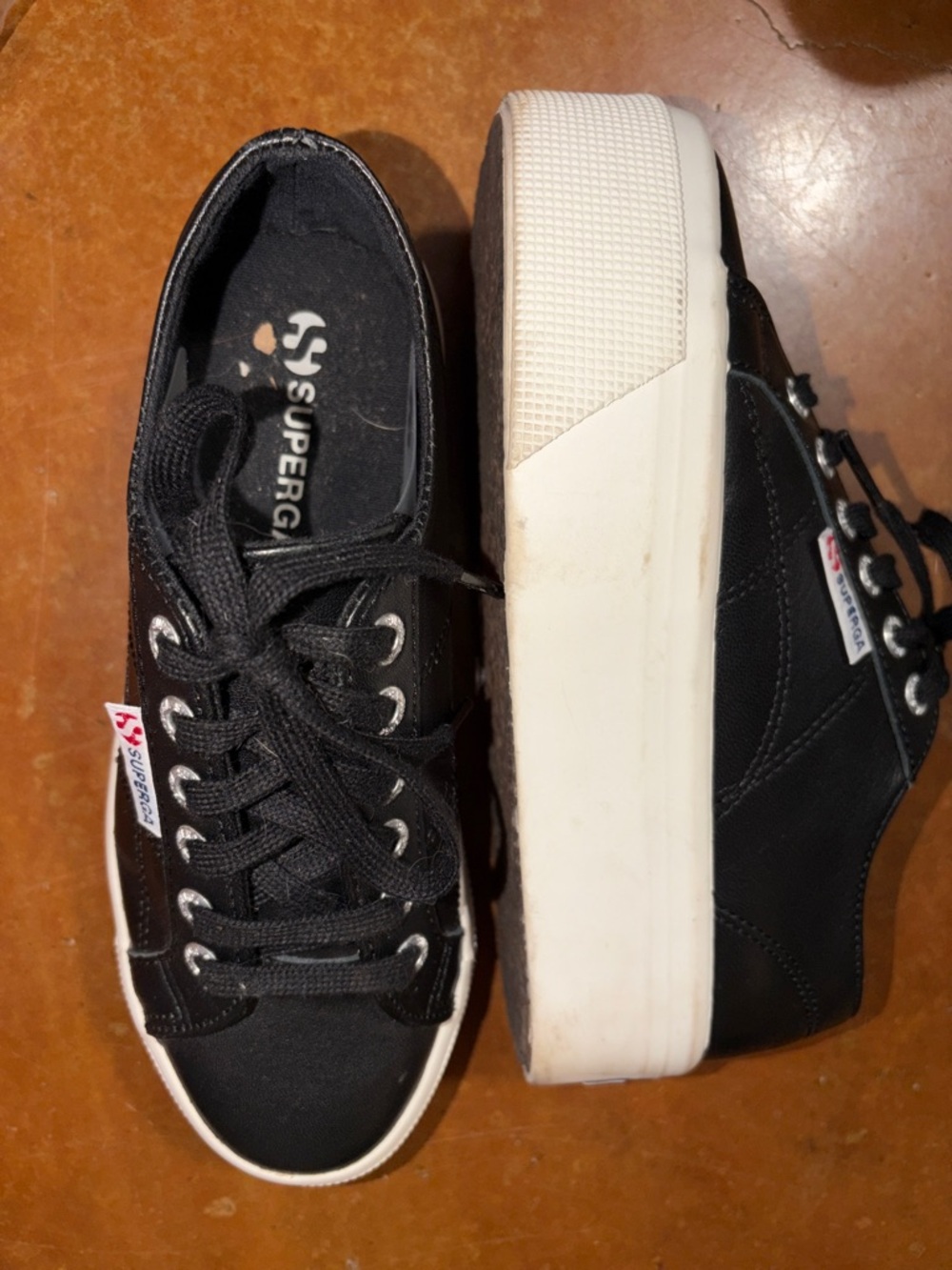 The Superga 2750 Nappa sneakers in black leather